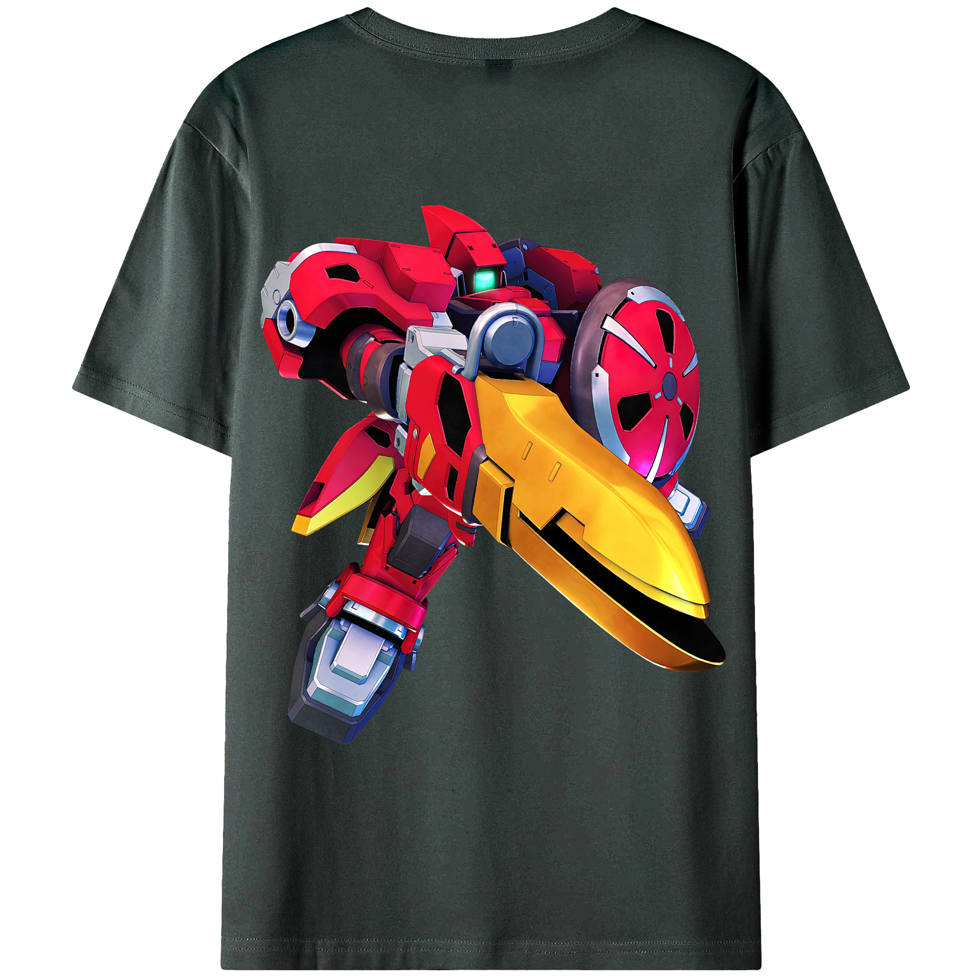 （画像用） 機動戦士ガンダム Mobile Suit Gundam 綿100％ メンズ半袖Tシャツ（バックプリント） 通気性